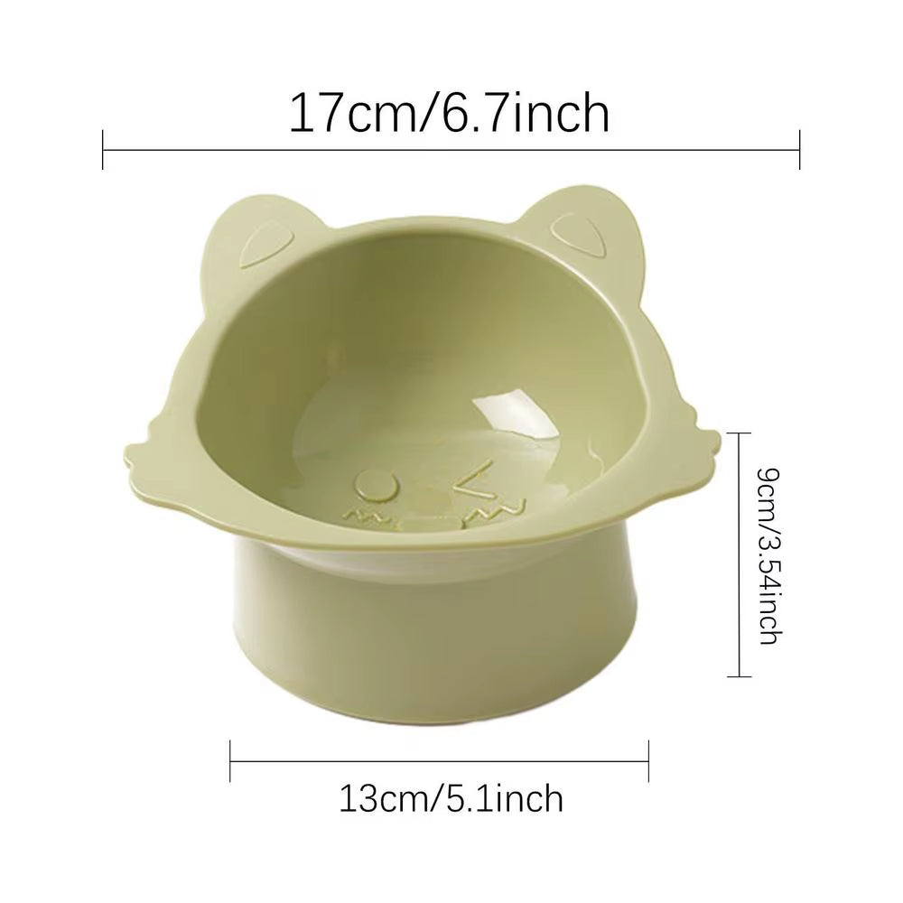 High Cat Food Bowl 400Ml Tilted Raised Pet Bowl Anti-Slip Elevated Cat Food Bowls Food Grade Pet Feeding Bowls for Food And