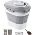 30-35 Lbs Dog Food Storage Container Collapsible Dog Food Container with Airtight Lids, Wheels, Scoop and 2Pcs Food Storage Cont