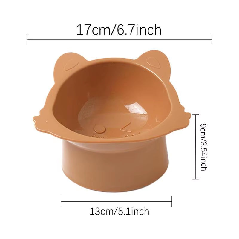 High Cat Food Bowl 400Ml Tilted Raised Pet Bowl Anti-Slip Elevated Cat Food Bowls Food Grade Pet Feeding Bowls for Food And