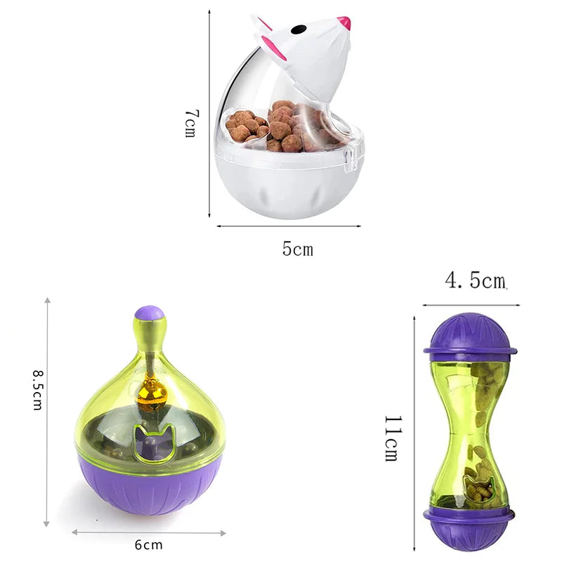 Cat Mice Food Tumbler Cat Food Toy Ball Interactive Cat Food Feeder Leak Food Interesting Plastic Cat Food Dispenser Treat Toy