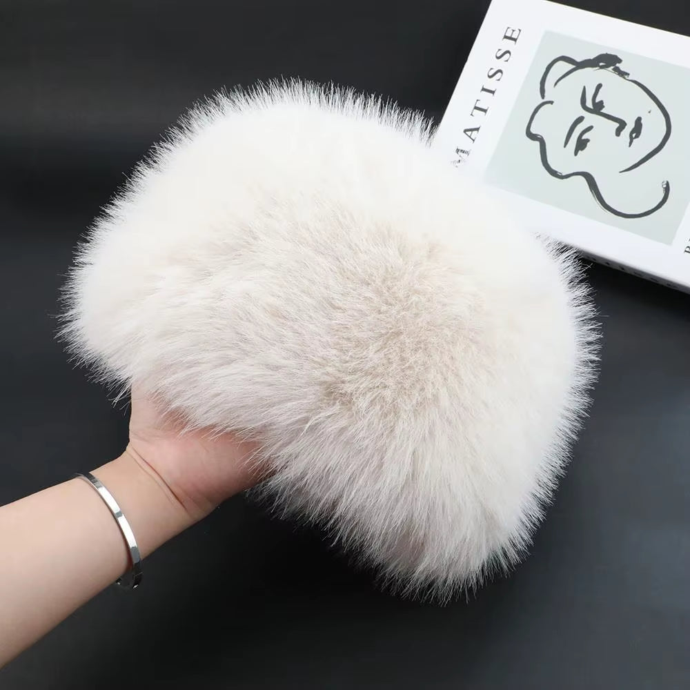 Windproof Integrated Cap Scarf Soft Plush Neck Warm Ear Protection Cap Cute Winter Warm Beanie Hat Scarf Faux Fur Lei Feng Hat