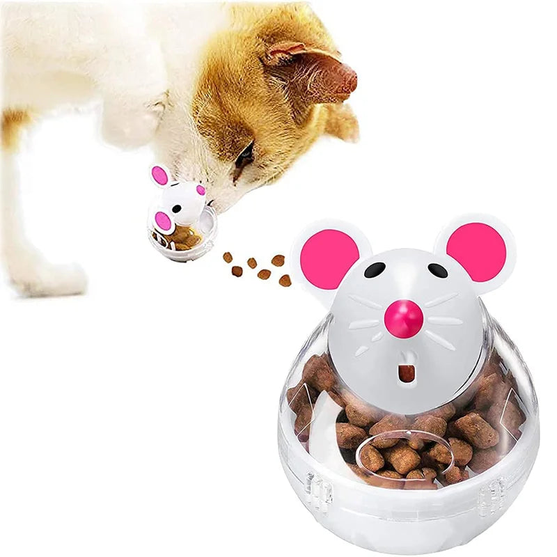 Cat Mice Food Tumbler Cat Food Toy Ball Interactive Cat Food Feeder Leak Food Interesting Plastic Cat Food Dispenser Treat Toy
